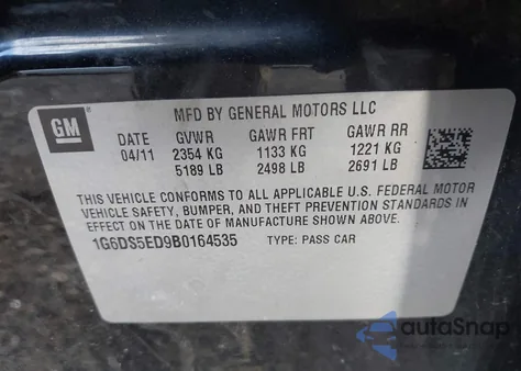 2011 Cadillac Cts Premium from USA, damaged, VIN 1G6DS5ED9B0164535